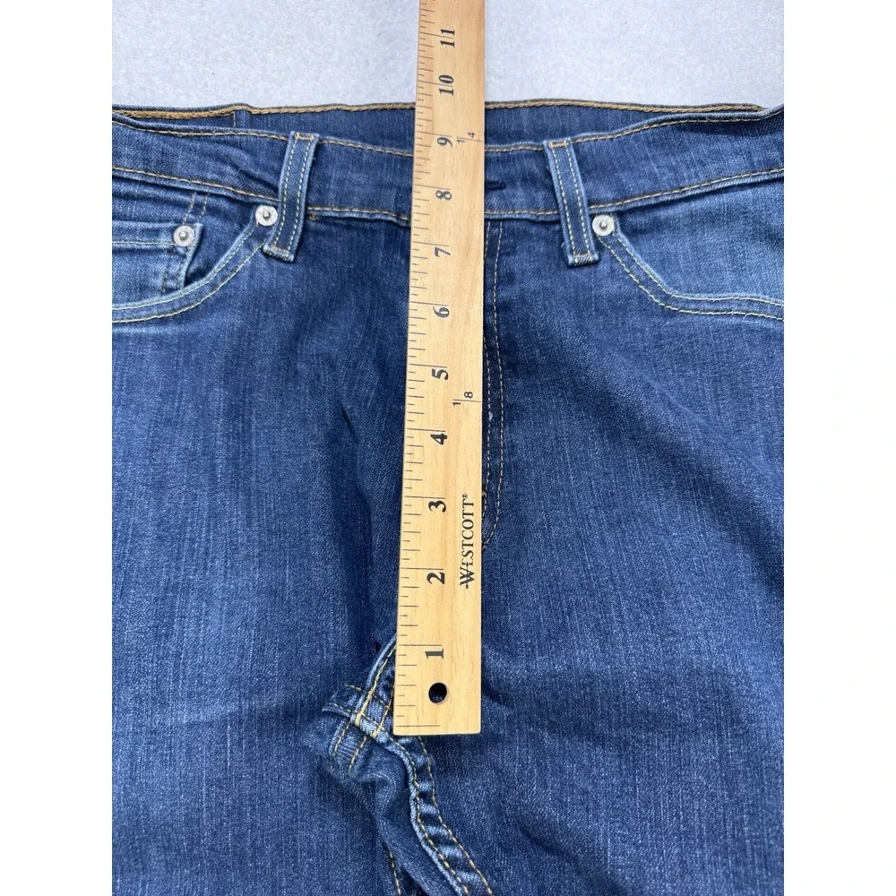 Levis 513 Jeans Men 32x30 Blue Slim Straight Stretch Whisker Distress Denim